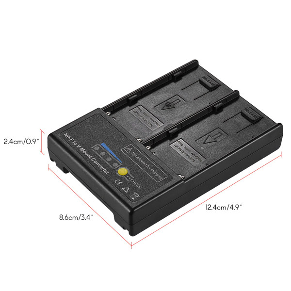 Fotolux Dual NP Batteries to V-mount V-Lock Battery Converter Plate